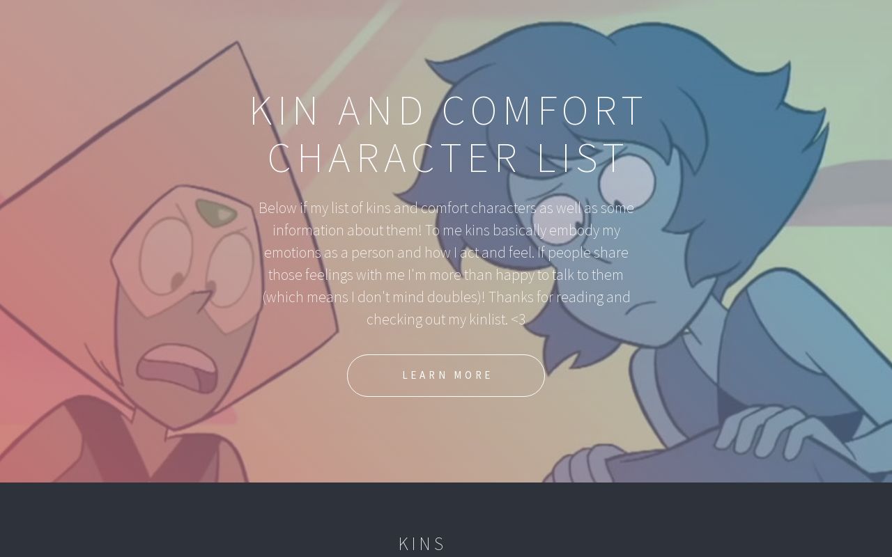 Kin and Comfort Character List